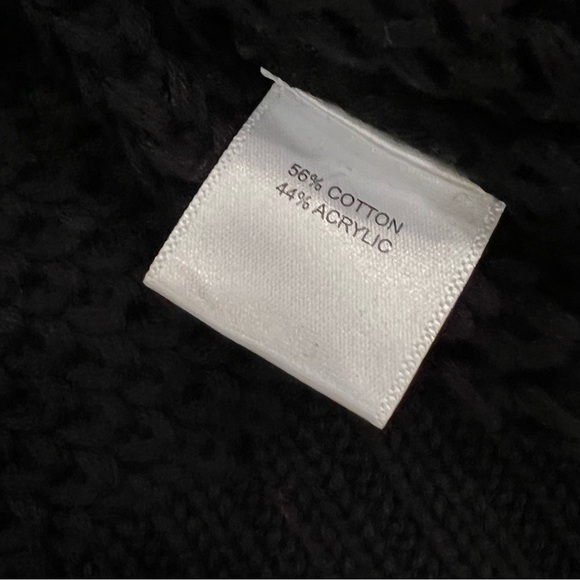 PURE / US Black Open Knit Funnel Turtleneck Sweater Womens Small EUC - Picture 9 of 10